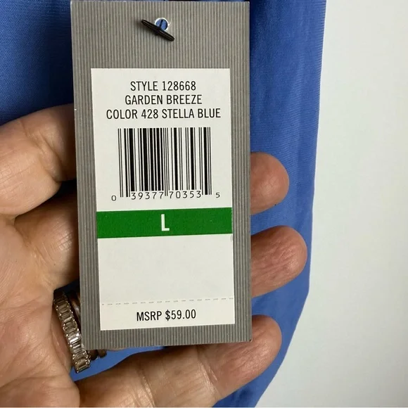 NWT Chaus Blue V-Neck Women's Top - Picture 6 of 13